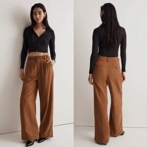 Madewell The Harlow Wide-Leg Pant in Acorn size 8